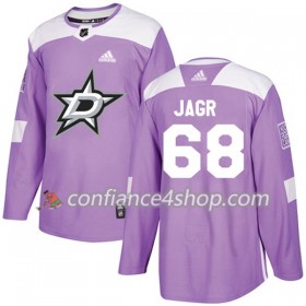 Adidas Maillot de Hockey Dallas Stars Jaromir Jagr 68 2017-2018 Violet Fights Cancer Practice Authentic - Homme